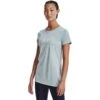 Under Armour Women's Tech Solid Logo Arch T-Shirt Breaker Blue / White