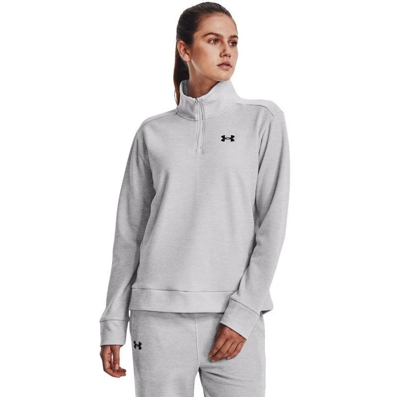 Under Armour Women's Quarter Zip Top Halo Gray Light Heather / Black 1 Under Armour Women's Quarter Zip Top Halo Gray Light Heather / Black