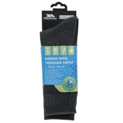 Trespass Men's Stroller Merino Wool Hiking Socks Black Marl -underwear Zone stroller masowag10001 bkm e 1