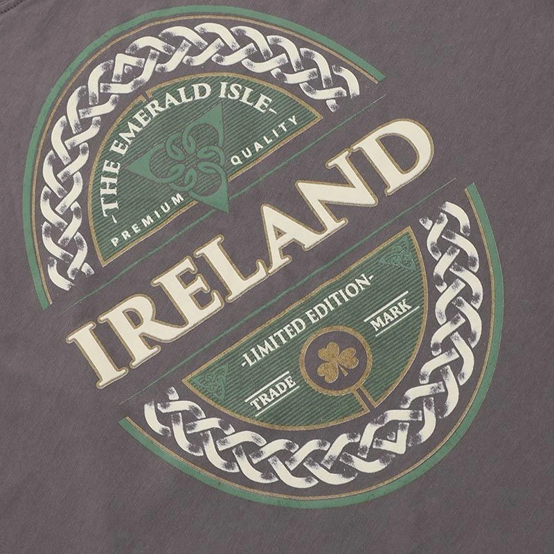 Trad Craft Men's Ireland Emerald Isle Classic T-Shirt Pewter 3 Trad Craft Men's Ireland Emerald Isle Classic T-Shirt Pewter - Image 3