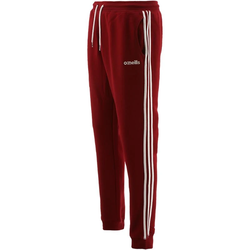 Men's Trigger Fleece Skinny Tracksuit Bottoms Maroon 2 Men's Trigger Fleece Skinny Tracksuit Bottoms Maroon - Image 2
