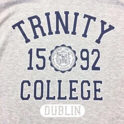 Trinity College Dublin 1592 T-Shirt Grey / Navy -underwear Zone trin1001 3