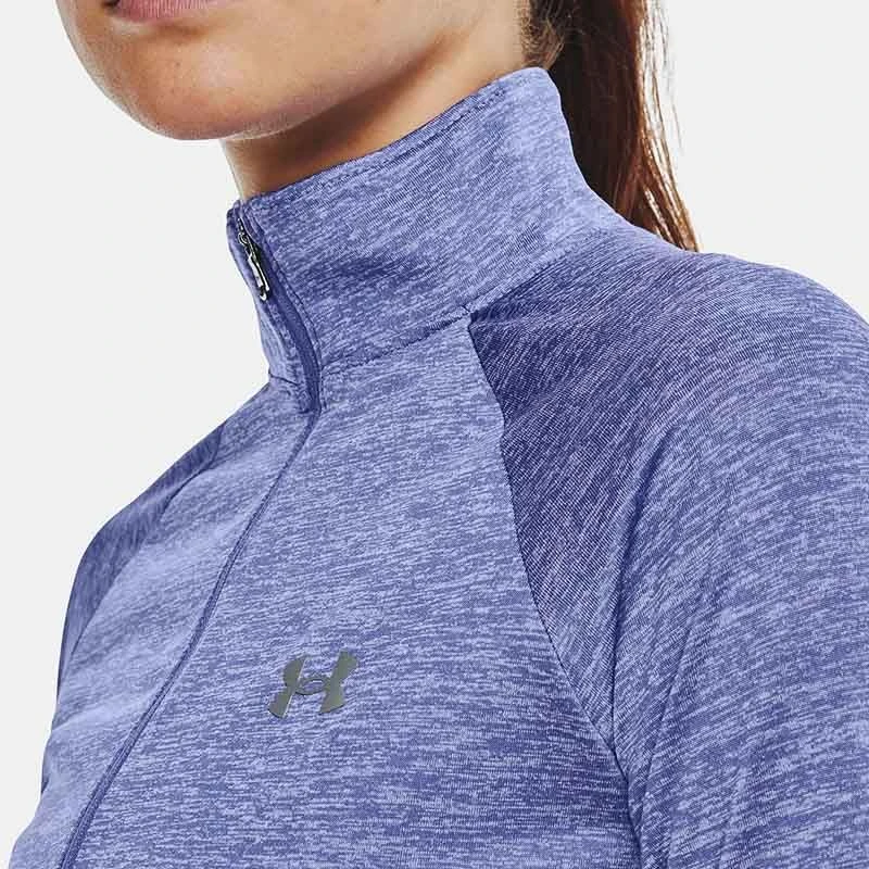 Under Armour Women's Tech™ Half Zip Twist Chestnut Baja Blue / White / Metallic Silver 6 Under Armour Women's Tech™ Half Zip Twist Chestnut Baja Blue / White / Metallic Silver - Image 6