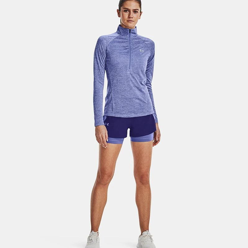 Under Armour Women's Tech™ Half Zip Twist Chestnut Baja Blue / White / Metallic Silver 3 Under Armour Women's Tech™ Half Zip Twist Chestnut Baja Blue / White / Metallic Silver - Image 3