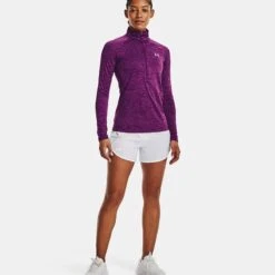 Under Armour Women's Tech™ Half Zip Twist Rivalry / Strobe / Metallic Silver -underwear Zone v5 1320128 514 fsf