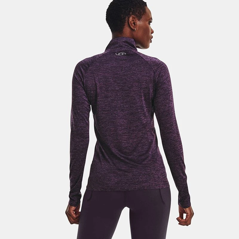 Under Armour Women's UA Tech™ Twist ½ Zip Tux Purple / Retro Purple / Metallic Silver 2 Under Armour Women's UA Tech™ Twist ½ Zip Tux Purple / Retro Purple / Metallic Silver - Image 2