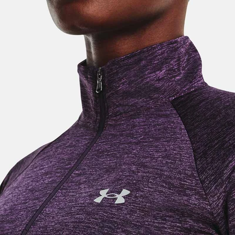 Under Armour Women's UA Tech™ Twist ½ Zip Tux Purple / Retro Purple / Metallic Silver 5 Under Armour Women's UA Tech™ Twist ½ Zip Tux Purple / Retro Purple / Metallic Silver - Image 5