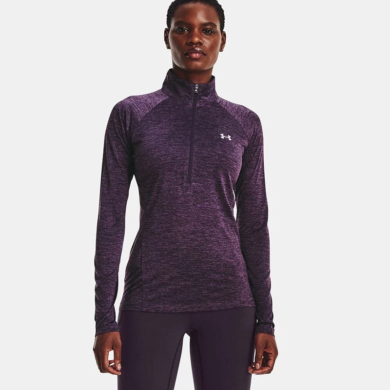 Under Armour Women's UA Tech™ Twist ½ Zip Tux Purple / Retro Purple / Metallic Silver 1 Under Armour Women's UA Tech™ Twist ½ Zip Tux Purple / Retro Purple / Metallic Silver