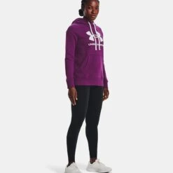 Under Armour Women's Rival Fleece Logo Hoodie Rivalry / White -underwear Zone v5 1356318 514 fsf