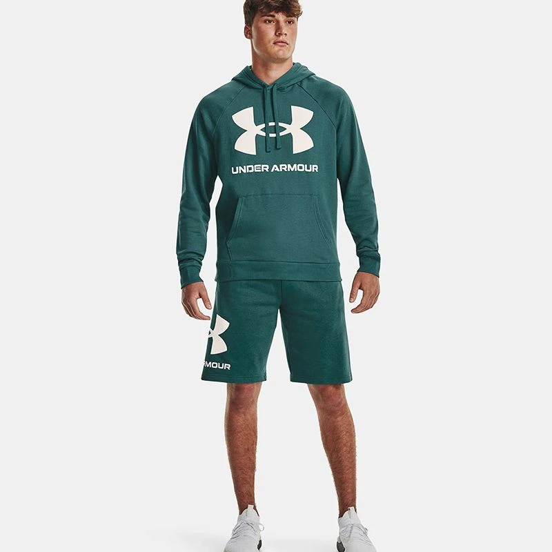 Under Armour Men's UA Rival Fleece Big Logo Hoodie Coastal Teal / Onyx White 3 Under Armour Men's UA Rival Fleece Big Logo Hoodie Coastal Teal / Onyx White - Image 3