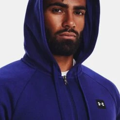 Under Armour Men's Rival Fleece Full Zip Hoodie Sonar Blue / Onyx White 9 Under Armour Men's Rival Fleece Full Zip Hoodie Sonar Blue / Onyx White -underwear Zone v5 1357111 468 hood