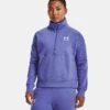 Under Armour Women's UA Rival Fleece Half Zip Baja Blue / White