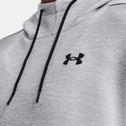 Under Armour Women's Armour Fleece® Left Chest Hoodie Halo Gray Light Heather / Black -underwear Zone v5 1373055 014 collar