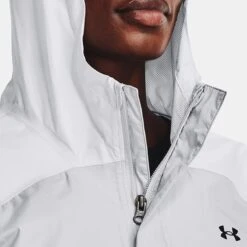 Under Armour Women's UA Stormproof Cloudstrike 2.0 Jacket White / Halo Grey -underwear Zone v5 1374645 100 hood