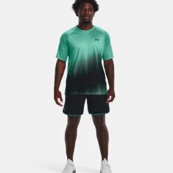 Under Armour Men's UA Tech™ Fade T-Shirt Birdie Green / Black - Tall -underwear Zone v5 1377053 508 fsf 1